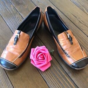 Sesto Meucci brown/black driving Italian loafers